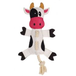 Jouet pour chien Vache Charda + corde blanc 21*4.5* 41 cm