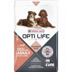 Croquettes pour chien moyen et grand au saumon Opti Life Adult Skin Care 12,5Kg
