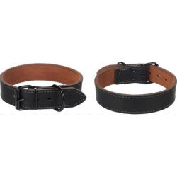 COLLIER MONTANA CUIR LARGE NOIR 