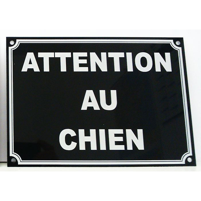 Plaque Attention Au Chien 15x20cm