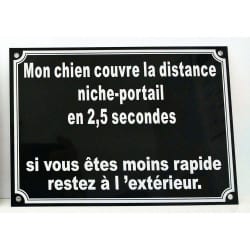 Plaque Mon chien couvre la distance