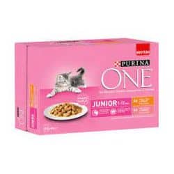 ONE Junior - Effilés en Sauce : Saumon, Poulet 8x85g