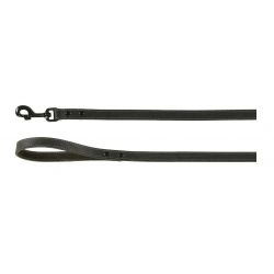 LAISSE MONTANA CUIR NOIR 130CM 20MM