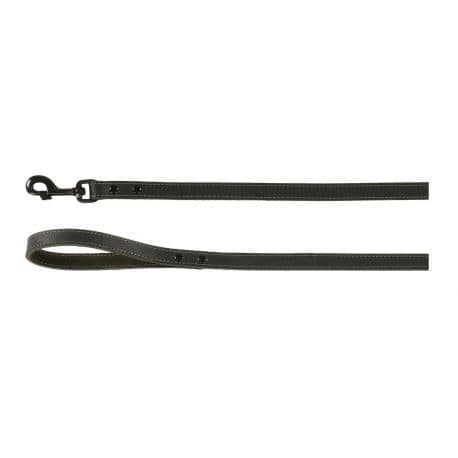 LAISSE MONTANA CUIR NOIR 130CM 20MM