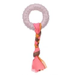 JOUET CHIOT TPR BUNTY ANNEAU TAUPE 17x7,3x2,1CM
