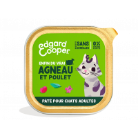 Barquette Humide pour chat Edgard et Cooper Agneau Poulet 85 Gr