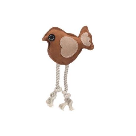 Jouet pour chien cuir oiseau brun