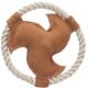 Jouet pour chien cuir frisbee brun