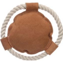 Jouet pour chien cuir bouee brun
