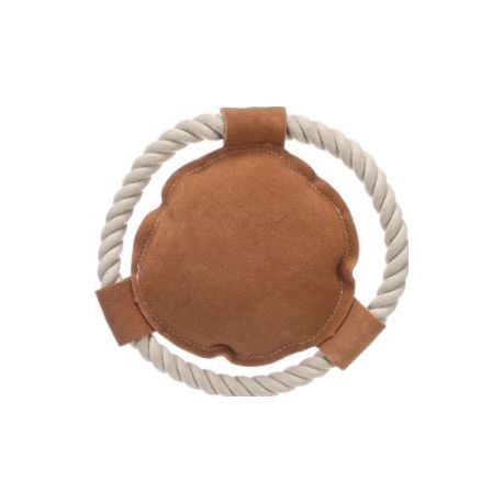 Jouet pour chien cuir bouee brun