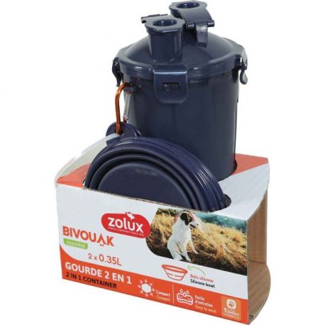 Gourde pour chien 2 en 1 BVK Bleu