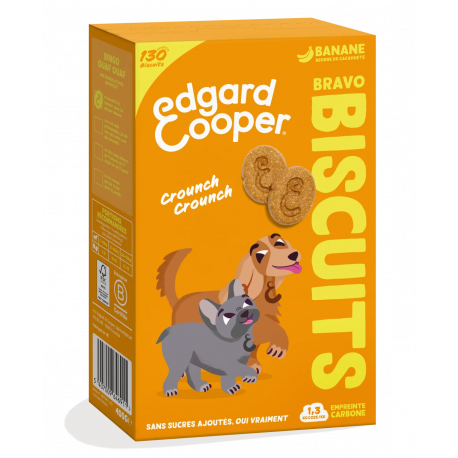 Friandises Edgar et Cooper Biscuit Bravo banane et beurre de cacahouette 400g