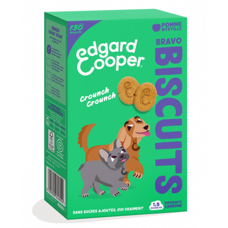 Friandises Edgar et Cooper Biscuit Bravo pomme et myrtille 400g