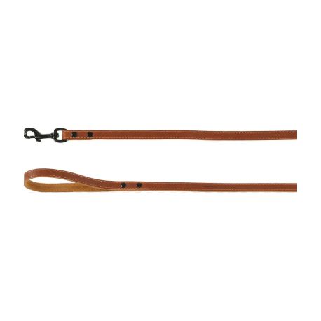 Laisse pour chien montana cognac cuir noir 130 cm