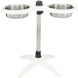 Bar à chiens, hauteur réglable, mélamine/acier inox, 22,4 l
