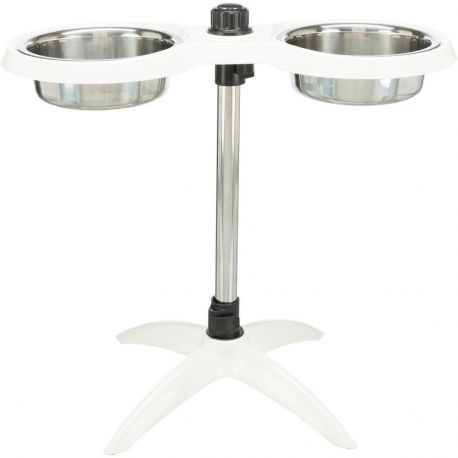 Bar à chiens, hauteur réglable, mélamine/acier inox, 22,4 l