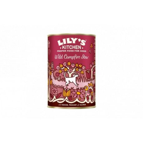 Boite d'humide pour chien lily's kitchen Chevreuil faisan et du saumon 400g