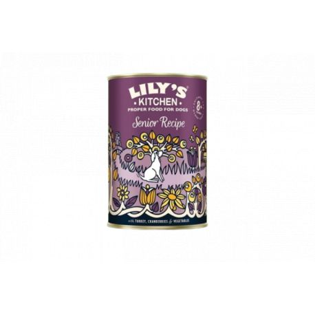 Boite d'humide pour chien lily's kitchen senior Avec dinde, cranberries et égumes 400g