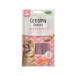 Friandise à lécher pour chat au saumon & krill x4, 60g