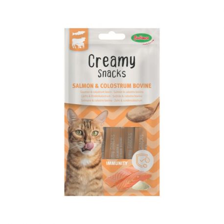 Friandise à lécher pour chat au saumon & bovine cholustrum x4, 60g
