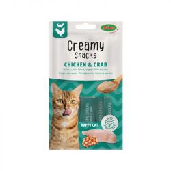 Friandise à lécher pour chat au poulet & crabe x4, 60g