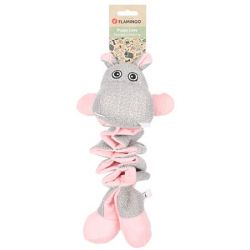 Jouet pour chiot filsy hippopotame gris/rose