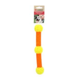 Jouet pour chien lipa baton avec 3 balles jaune/orange