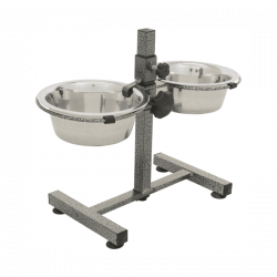 Bar à chien, 2 écuelles en inox, hauteur