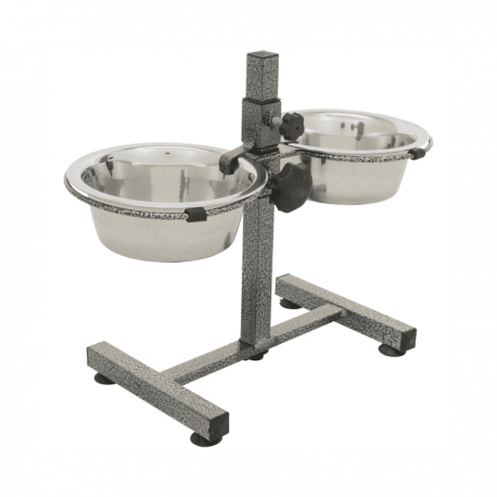 Bar à chien, 2 écuelles en inox, hauteur