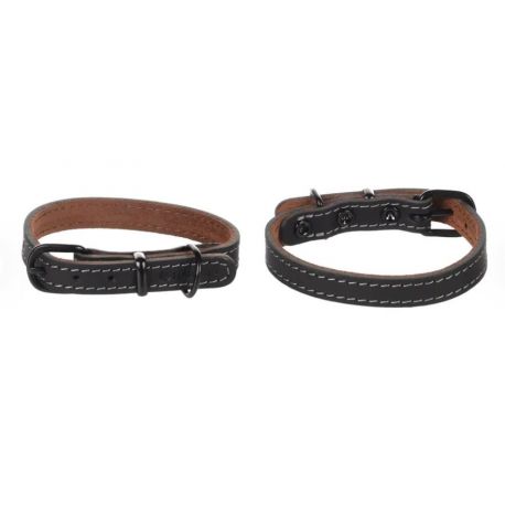 Collier pour chien montana cuir noir