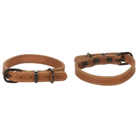 Collier pour chien montana cuir cognac