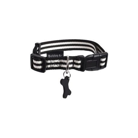 Collier pour chien stripe noir