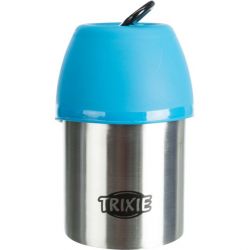 Gourde avec écuelle, en acier inoxydable/plastique