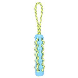 Jouet pour chien tofla corde avec batonnet en tpr Bleu/Jaune