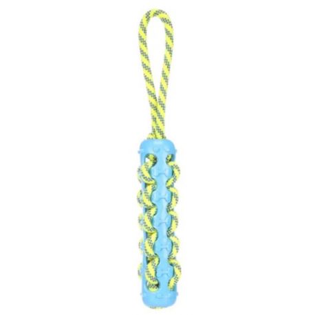 Jouet pour chien tofla corde avec batonnet en tpr Bleu/Jaune