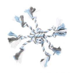 Jouet pour chien coton jim pieuvre Bleu/Blanc/Gris balle nouée