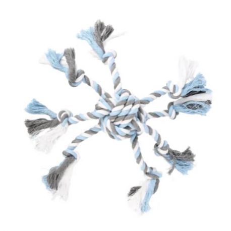 Jouet pour chien coton jim pieuvre Bleu/Blanc/Gris balle nouée