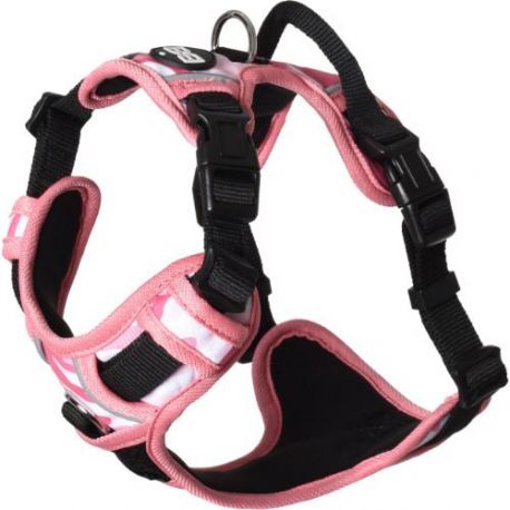 Harnais pour chien rando camouflage Rose
