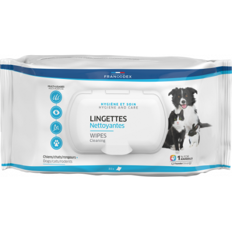 Lingettes nettoyantes multi-usages pour chien et chats