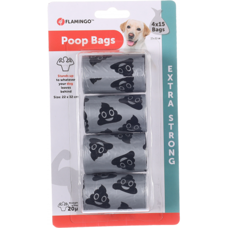 Sac a Crottes Poop Argent 4x15 pcs