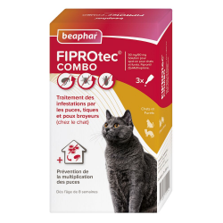 Pipettes antiparasitaires Fiprotec Combo pour Chat lot de 3
