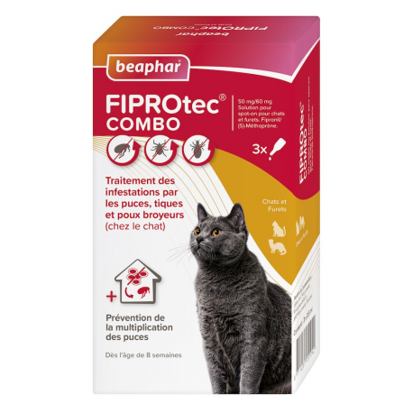 Pipettes Fiprotec Combo Chat x 3