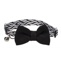 Collier pour chat avec noeud Kamil Noir 20-35cm 10mm