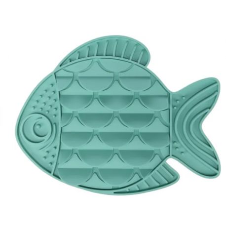 Tapis a lécher nunu poisson turquoise 24x30,5cm