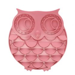 Tapis a lécher dudu hibou rose 30x28cm