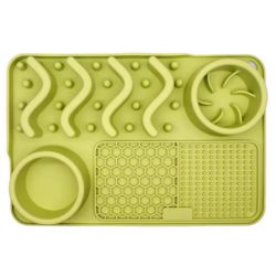 Tapis de léchage XL pour chien avec ventouse vert