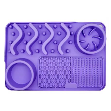 Tapis de léchage XL pour chien avec ventouse violet