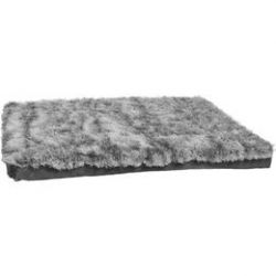 Coussin mousse poilu bicolor Noir