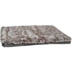 Coussin mousse poilu bicolor Beige
