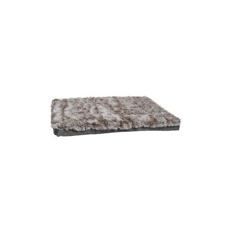 Coussin mousse poilu bicolor Beige
